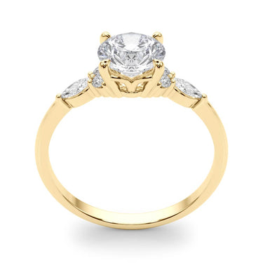 Marquise & Round Accented Engagement Ring – Marquise Lab Diamond Engagement Ring in 18K Gold | Just Brilliant – view 10