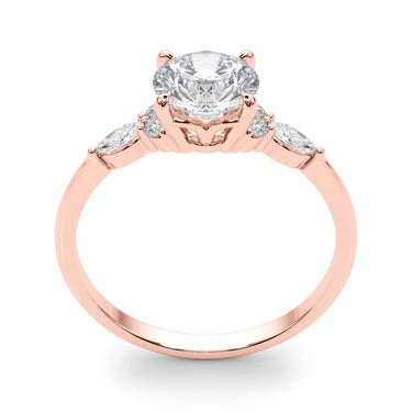 Marquise & Round Accented Engagement Ring – Marquise Lab Diamond Engagement Ring in 18K Gold | Just Brilliant – view 15