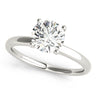4 Prong Hidden Halo Design Engagement Ring - 18K White Gold, Size 7.0 (Setting Only)