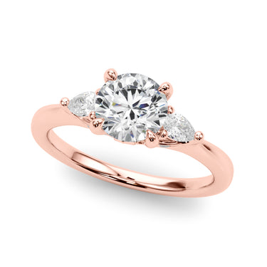 3-Stone Round & Pear Shape Engagement Ring – Pear-Shaped Lab Diamond Engagement Ring in 18K Gold | Just Brilliant – view 9