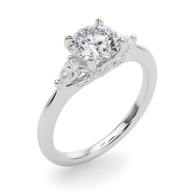 3-Stone Round & Pear Shape Engagement Ring – Pear-Shaped Lab Diamond Engagement Ring in 18K Gold | Just Brilliant – lifest...