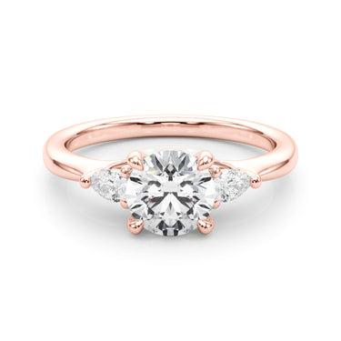 3-Stone Round & Pear Shape Engagement Ring – Pear-Shaped Lab Diamond Engagement Ring in 18K Gold | Just Brilliant – view 11