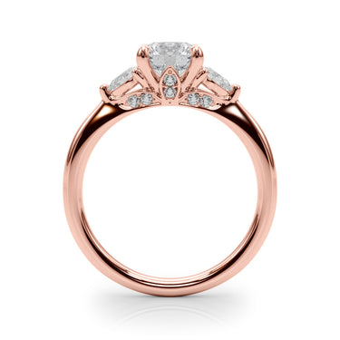3-Stone Round & Pear Shape Engagement Ring – Pear-Shaped Lab Diamond Engagement Ring in 18K Gold | Just Brilliant – view 10