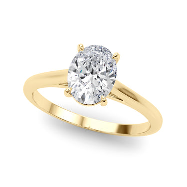 Solitaire Oval Engagement Ring – Oval Lab Diamond Engagement Ring in 18K Gold | Just Brilliant – side view