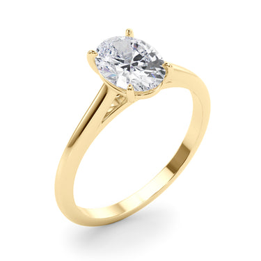 Solitaire Oval Engagement Ring – Oval Lab Diamond Engagement Ring in 18K Gold | Just Brilliant – view 8