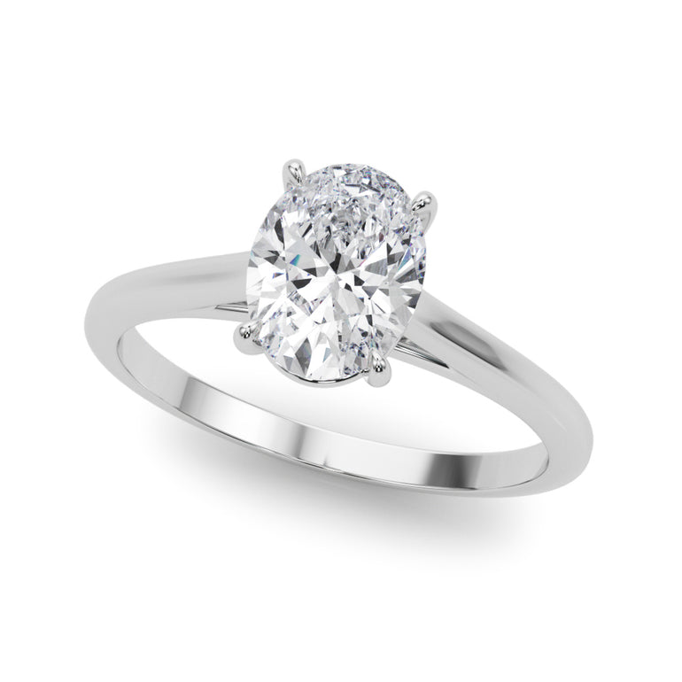 Solitaire Oval Engagement Ring – Oval Lab Diamond Engagement Ring in 18K Gold | Just Brilliant