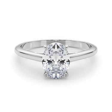 Solitaire Oval Engagement Ring – Oval Lab Diamond Engagement Ring in 18K Gold | Just Brilliant – close-up view