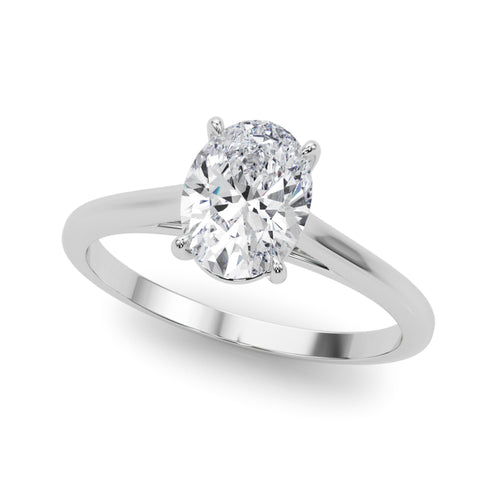 Oval Solitaire Setting - 18K, Size 7.0 (Setting Only)