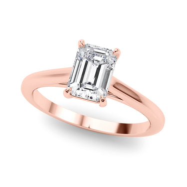 Solitaire Cathedral Emerald-Cut Engagement Ring – Emerald Cut Emerald Engagement Ring in 18K Gold | Just Brilliant – view 9