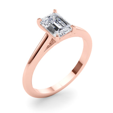 Solitaire Cathedral Emerald-Cut Engagement Ring – Emerald Cut Emerald Engagement Ring in 18K Gold | Just Brilliant – view 12