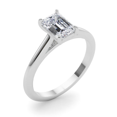 Solitaire Cathedral Emerald-Cut Engagement Ring – Emerald Cut Emerald Engagement Ring in 18K Gold | Just Brilliant – lifes...