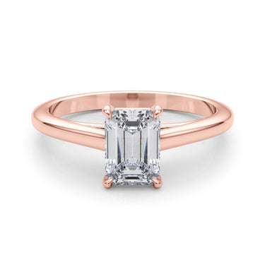 Solitaire Cathedral Emerald-Cut Engagement Ring – Emerald Cut Emerald Engagement Ring in 18K Gold | Just Brilliant – view 11