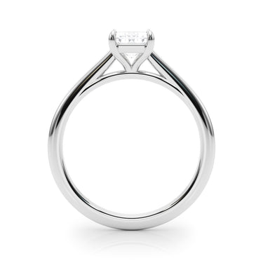Solitaire Cathedral Emerald-Cut Engagement Ring – Emerald Cut Emerald Engagement Ring in 18K Gold | Just Brilliant – detai...