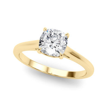 Solitaire Cushion Cut Engagement Ring – Cushion Lab Diamond Engagement Ring in 18K Gold | Just Brilliant – side view