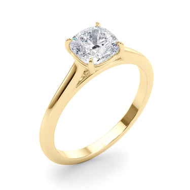 Solitaire Cushion Cut Engagement Ring – Cushion Lab Diamond Engagement Ring in 18K Gold | Just Brilliant – view 8
