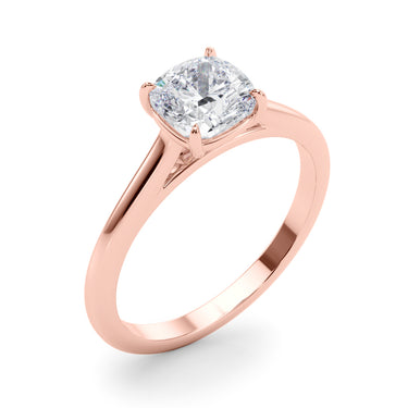 Solitaire Cushion Cut Engagement Ring – Cushion Lab Diamond Engagement Ring in 18K Gold | Just Brilliant – view 12