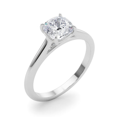 Solitaire Cushion Cut Engagement Ring – Cushion Lab Diamond Engagement Ring in 18K Gold | Just Brilliant – lifestyle view