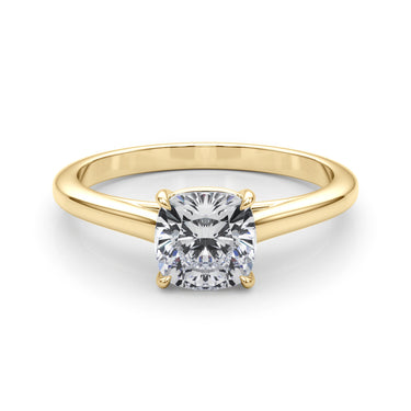 Solitaire Cushion Cut Engagement Ring – Cushion Lab Diamond Engagement Ring in 18K Gold | Just Brilliant – view 7