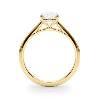 Solitaire Cushion Cut Engagement Ring – Cushion Lab Diamond Engagement Ring in 18K Gold | Just Brilliant – angle view