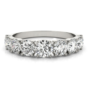 Single Prong Stackable Wedding Band – Lab Diamond Wedding Band in 18K Gold | Just Brilliant – close-up view
