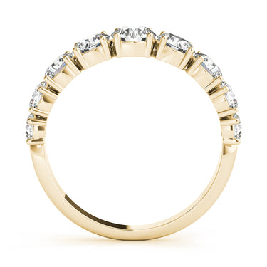 Single Prong Stackable Wedding Band – Lab Diamond Wedding Band in 18K Gold | Just Brilliant – angle view
