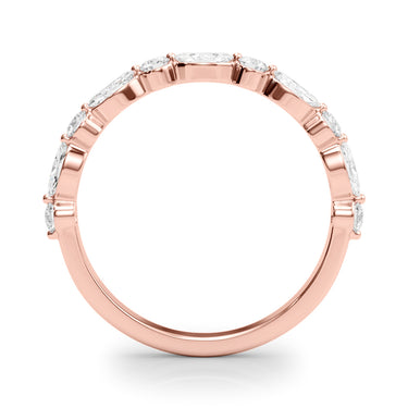 Alternating Marquise & Round Wedding Band – Marquise Lab Diamond Wedding Band in 18K Gold | Just Brilliant – view 10