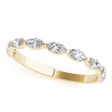 Shared Prong Marquise Wedding Band – Marquise Lab Diamond Wedding Band in 18K Gold | Just Brilliant – side view
