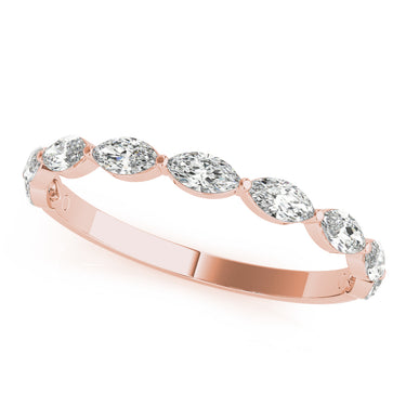 Shared Prong Marquise Wedding Band – Marquise Lab Diamond Wedding Band in 18K Gold | Just Brilliant – view 9