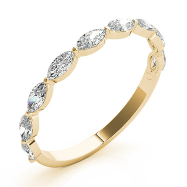 Shared Prong Marquise Wedding Band – Marquise Lab Diamond Wedding Band in 18K Gold | Just Brilliant – view 8