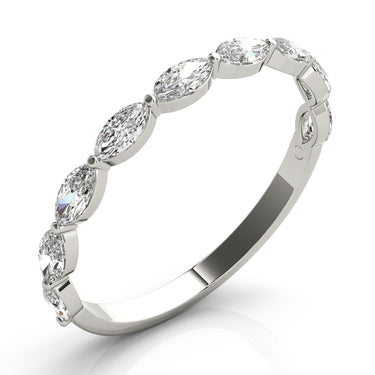 Shared Prong Marquise Wedding Band – Marquise Lab Diamond Wedding Band in 18K Gold | Just Brilliant – lifestyle view