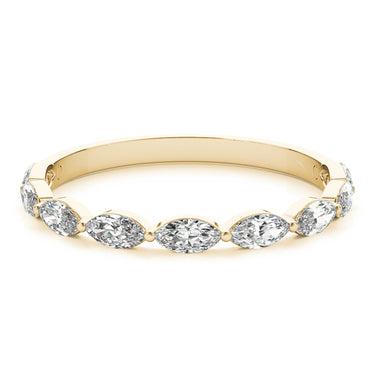 Shared Prong Marquise Wedding Band – Marquise Lab Diamond Wedding Band in 18K Gold | Just Brilliant – view 7