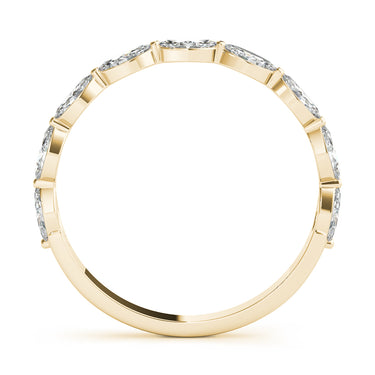 Shared Prong Marquise Wedding Band – Marquise Lab Diamond Wedding Band in 18K Gold | Just Brilliant – angle view