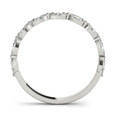 Shared Prong Marquise Wedding Band – Marquise Lab Diamond Wedding Band in 18K Gold | Just Brilliant – detail view