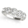5-Stone Round Halo Wedding Bands – Radiant Lab Diamond Wedding Band in 18K Gold | Just Brilliant