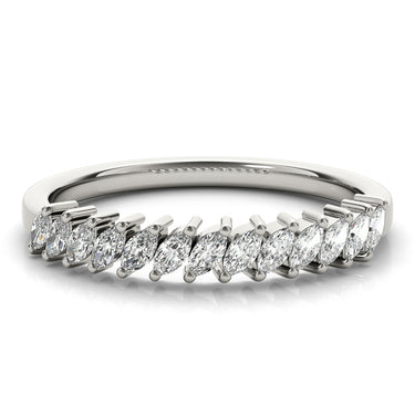 Marquise Stackable Fashion Band – Marquise Lab Diamond Band in 18K Gold | Just Brilliant – close-up view