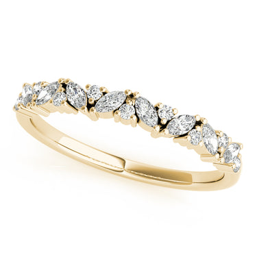 Alternating Round & Marquise Diamond Band – Marquise Lab Diamond Band in 18K Gold | Just Brilliant – side view