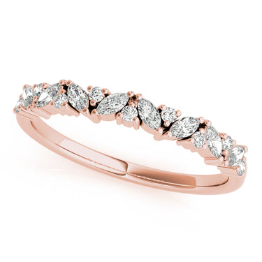 Alternating Round & Marquise Diamond Band – Marquise Lab Diamond Band in 18K Gold | Just Brilliant – view 9