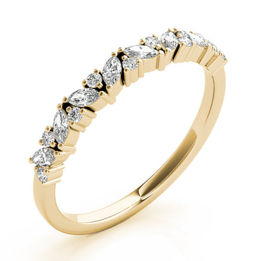 Alternating Round & Marquise Diamond Band – Marquise Lab Diamond Band in 18K Gold | Just Brilliant – view 8