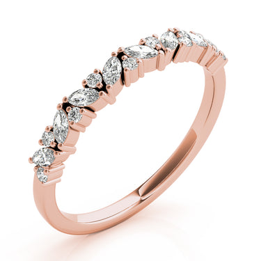 Alternating Round & Marquise Diamond Band – Marquise Lab Diamond Band in 18K Gold | Just Brilliant – view 12