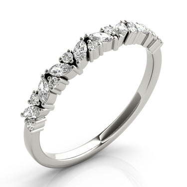 Alternating Round & Marquise Diamond Band – Marquise Lab Diamond Band in 18K Gold | Just Brilliant – lifestyle view