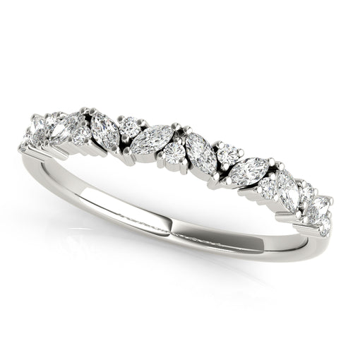 Alternating Round & Marquise Diamond Band