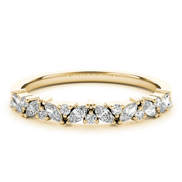 Alternating Round & Marquise Diamond Band – Marquise Lab Diamond Band in 18K Gold | Just Brilliant – view 7