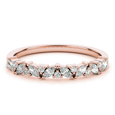Alternating Round & Marquise Diamond Band – Marquise Lab Diamond Band in 18K Gold | Just Brilliant – view 11