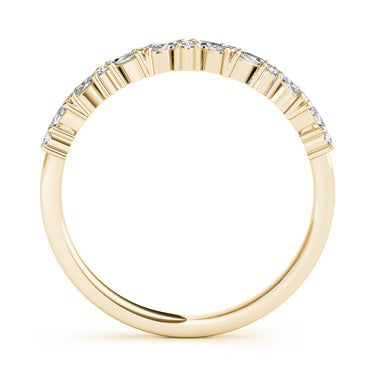 Alternating Round & Marquise Diamond Band – Marquise Lab Diamond Band in 18K Gold | Just Brilliant – angle view