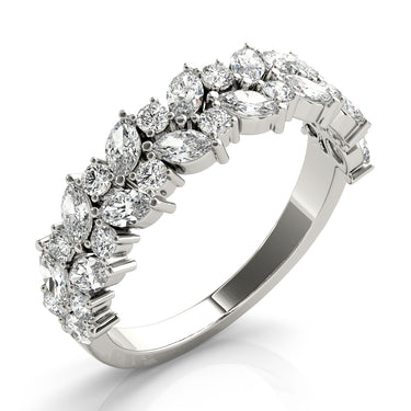 Alternating Marquise & Round 2-Row Band – Marquise Lab Diamond Band in 18K Gold | Just Brilliant – lifestyle view