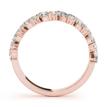 Alternating Marquise & Round 2-Row Band – Marquise Lab Diamond Band in 18K Gold | Just Brilliant – view 10