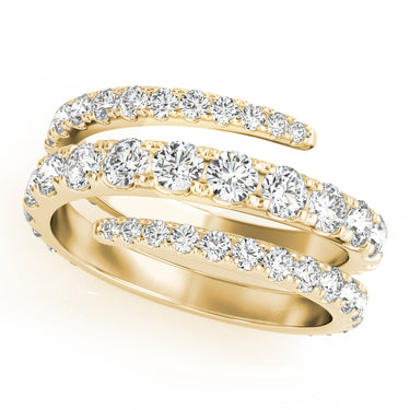 Multirow Split Shank Swirl Fashion Rings – Lab Diamond Ring in 18K Gold | Just Brilliant – side view