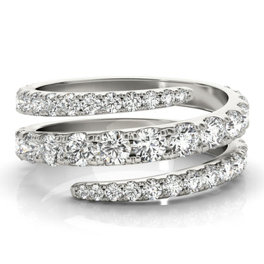 Multirow Split Shank Swirl Fashion Rings – Lab Diamond Ring in 18K Gold | Just Brilliant – close-up view