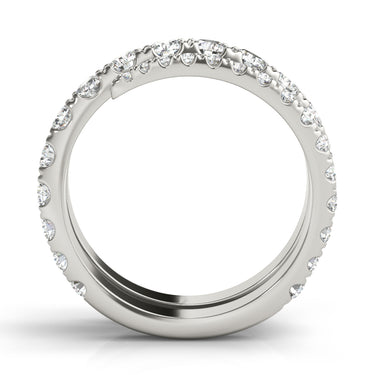 Multirow Split Shank Swirl Fashion Rings – Lab Diamond Ring in 18K Gold | Just Brilliant – detail view