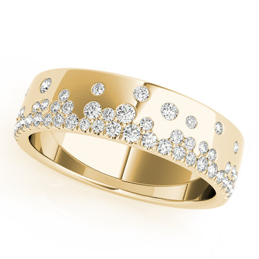 5.5mm Scattered Wedding Band – Lab Diamond Wedding Band in 18K Gold | Just Brilliant – side view